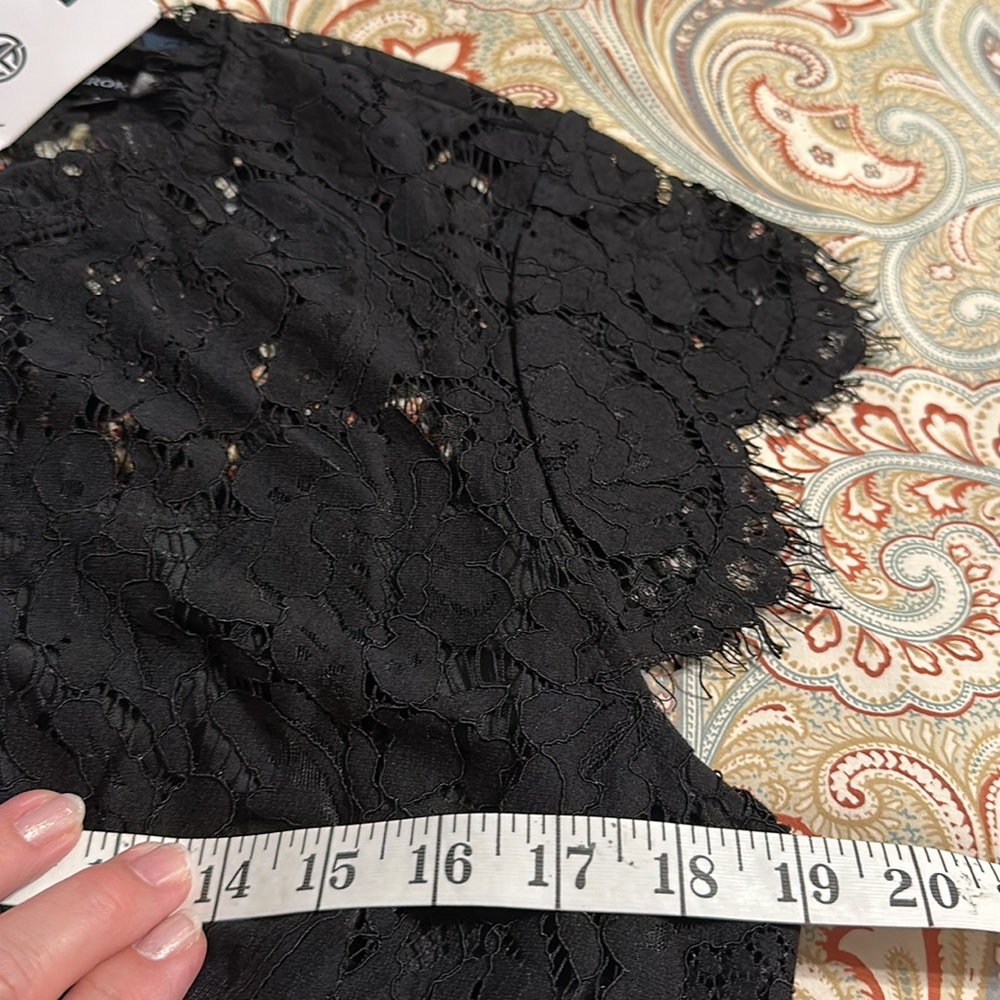 NWT MEROKEETY Women's Sleeveless Lace Floral Cocktail Dress Crew Neck black L - Picture 6 of 13